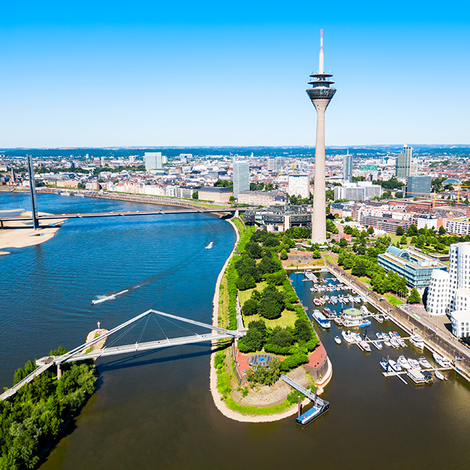 An aerial view of Dusseldorf