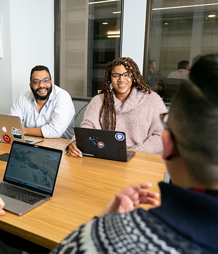 Employees in a meeting