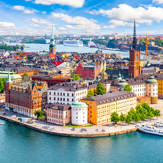 An aerial view of Stockholm