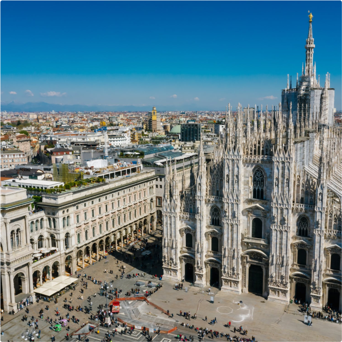 Sky view of Milan