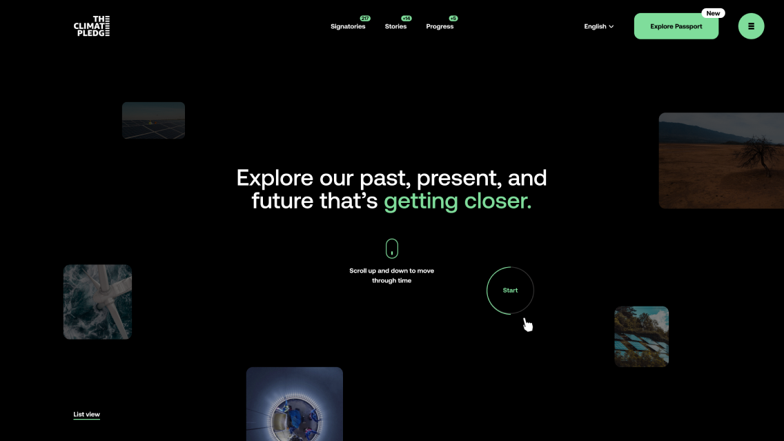Climate Pledge website homepage