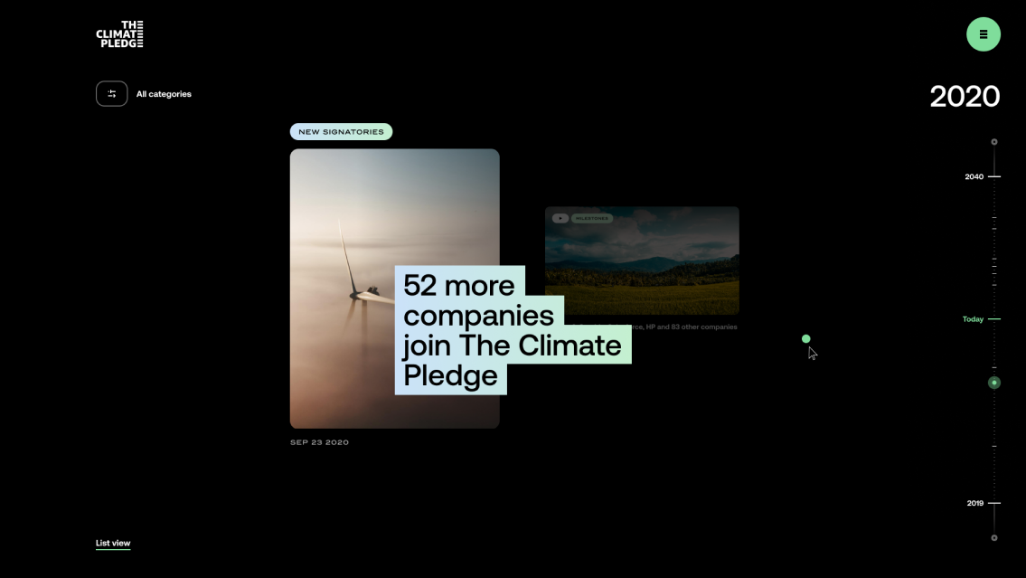 Climate Pledge website homepage