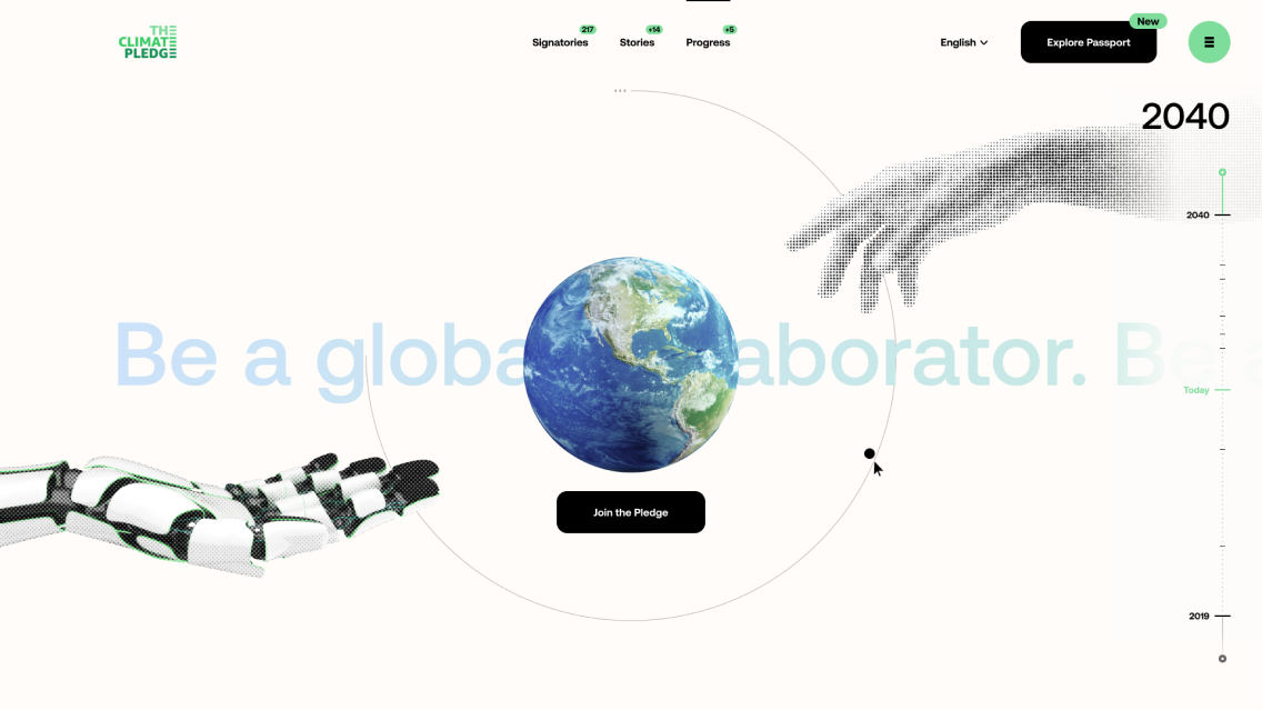 Climate Pledge website homepage