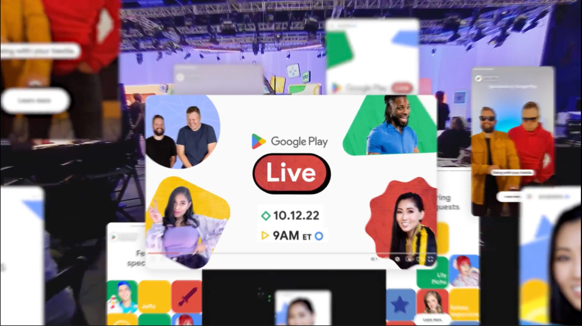 Google Play images on a screen
