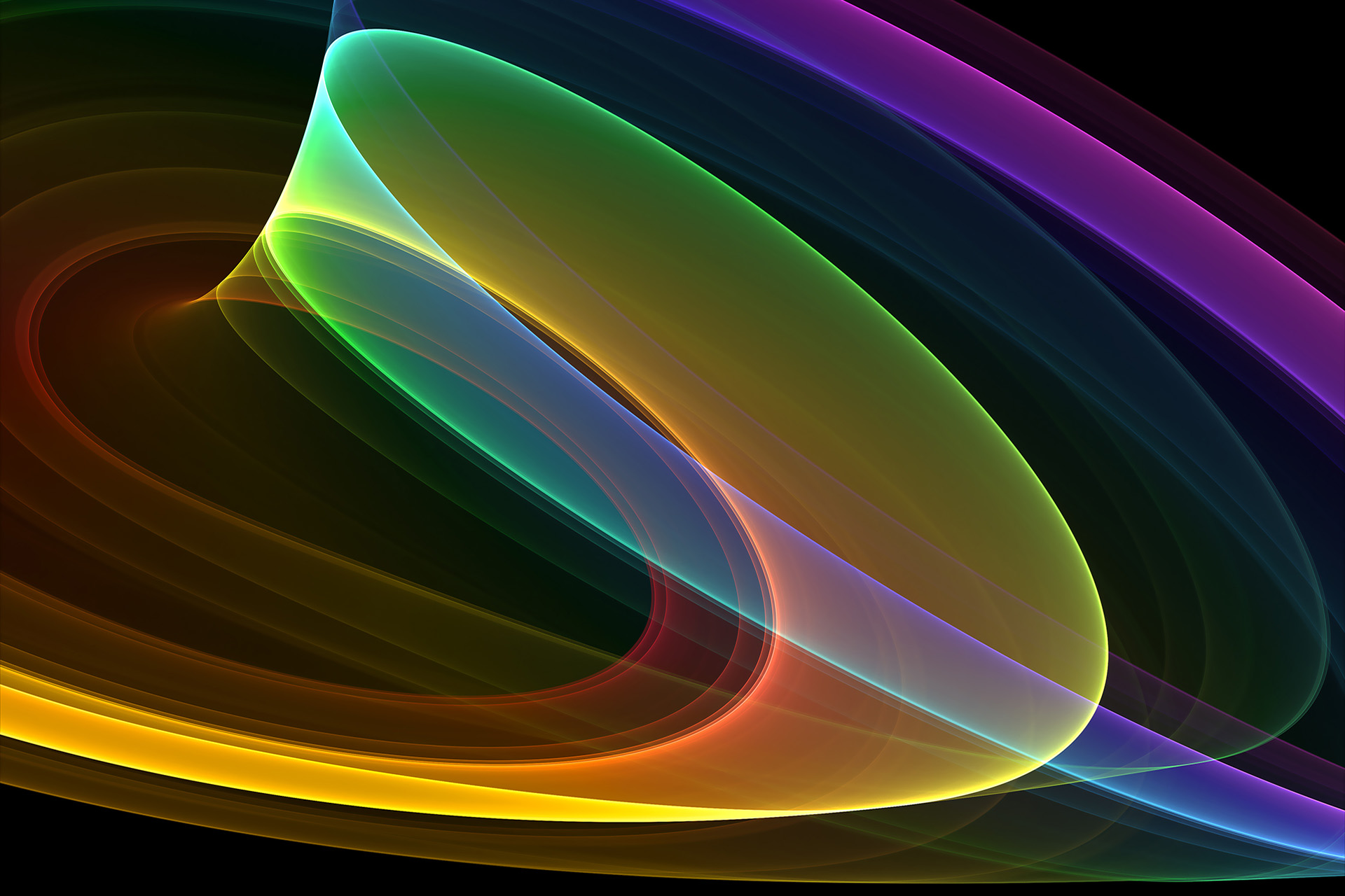 colorful light patterns in a circle