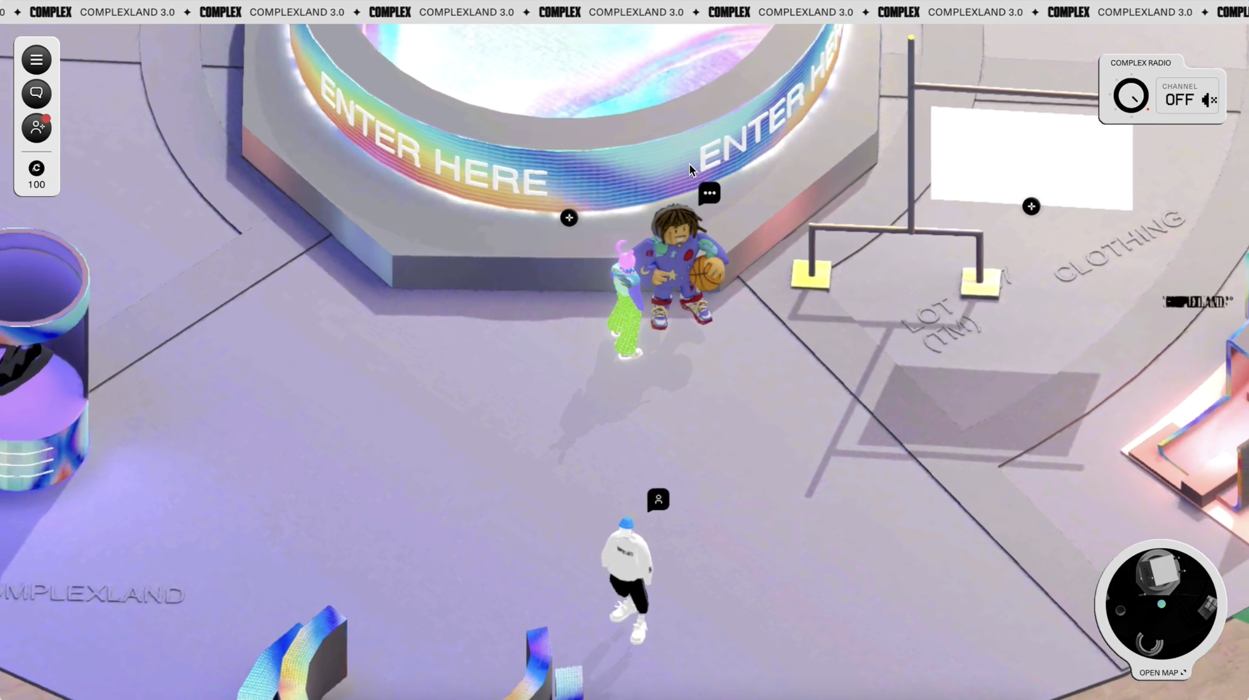 Avatar in Complexland having a chat with another avatar