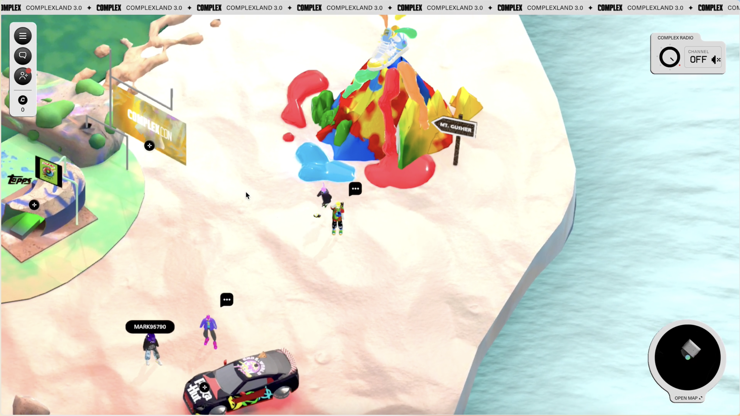 Avatar in Complexland landscape with colorful mountain