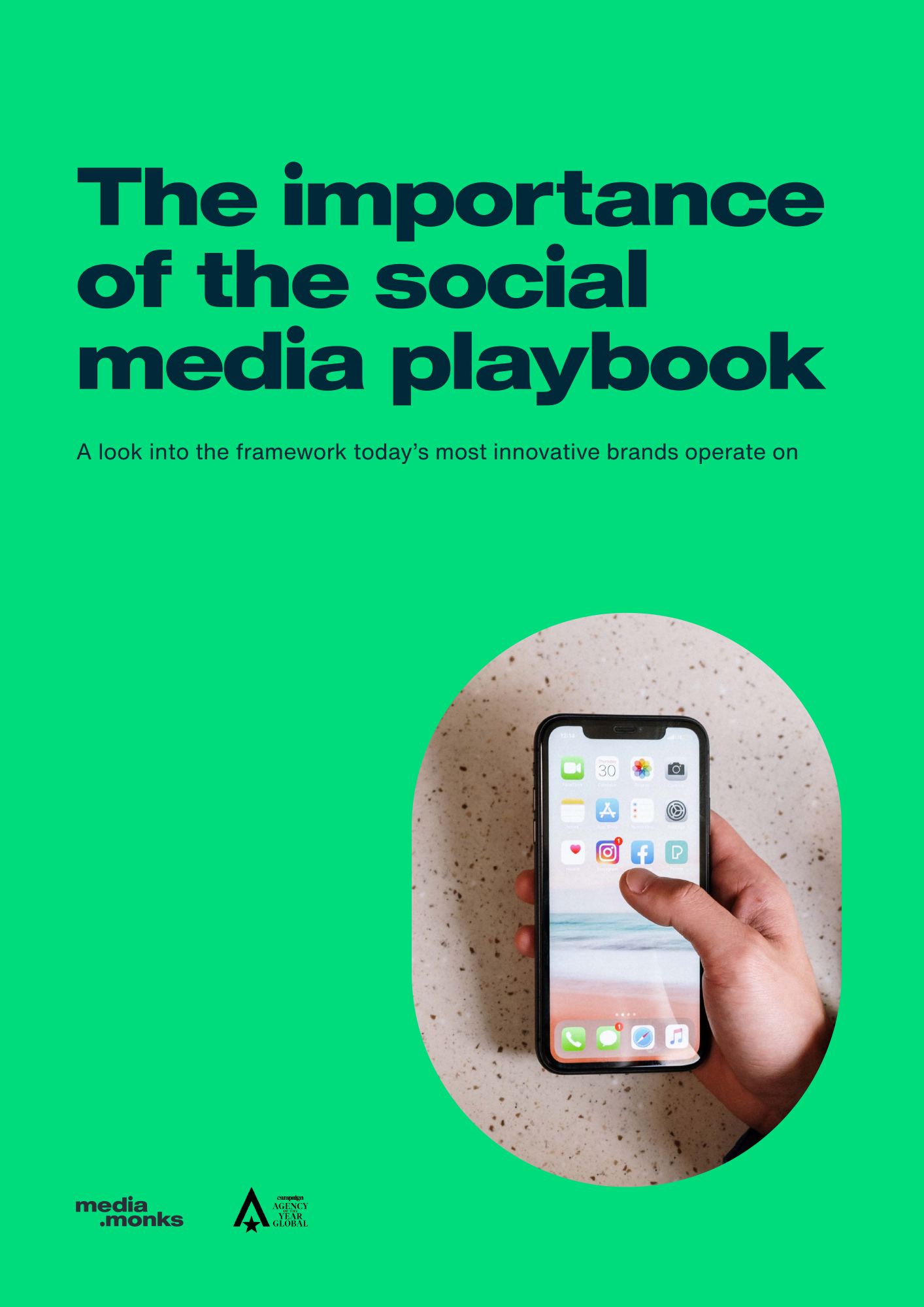 Cover of a report that says "The importance of the Social Media Playbook"