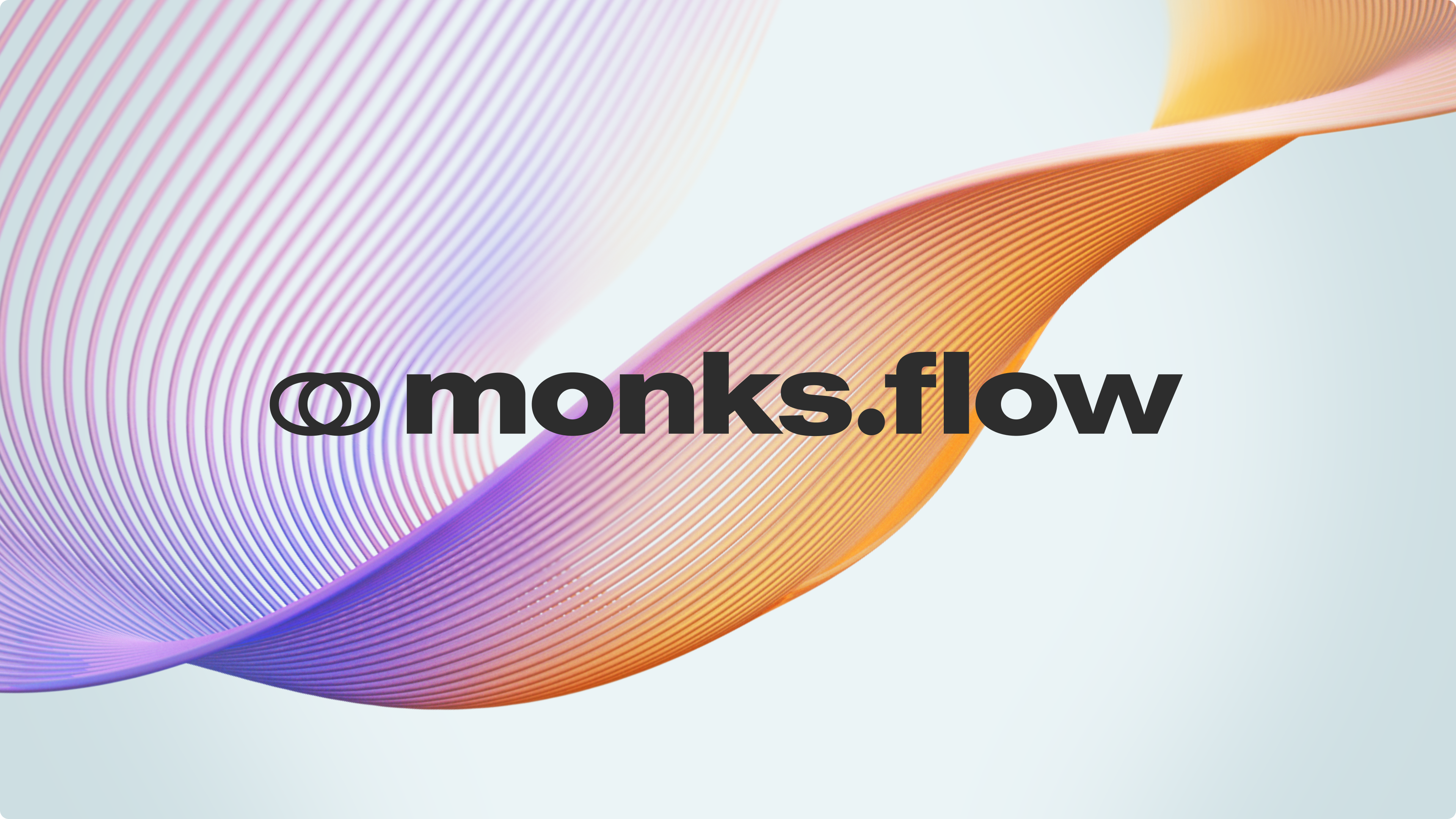 Monks.Flow branding with colorful waves