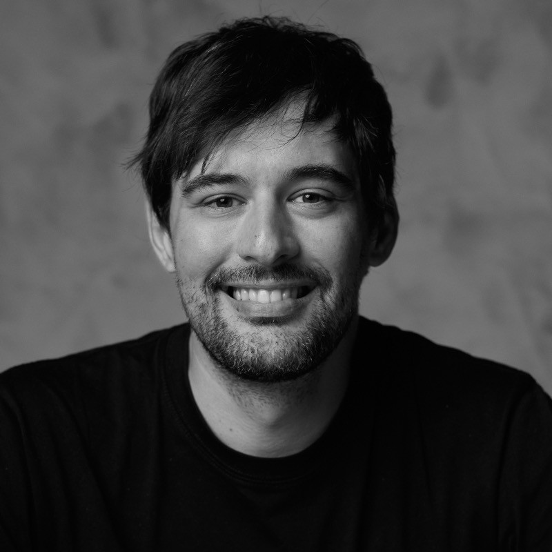 black and white portrait of Peter Altamirano