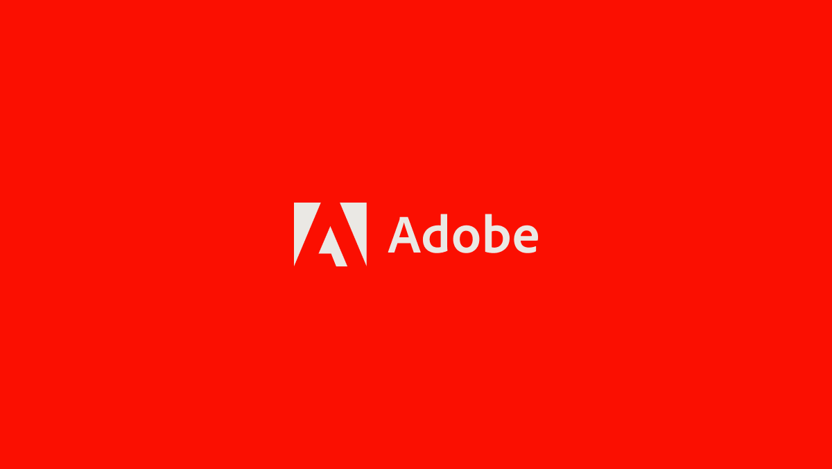 Adobe logo on red background
