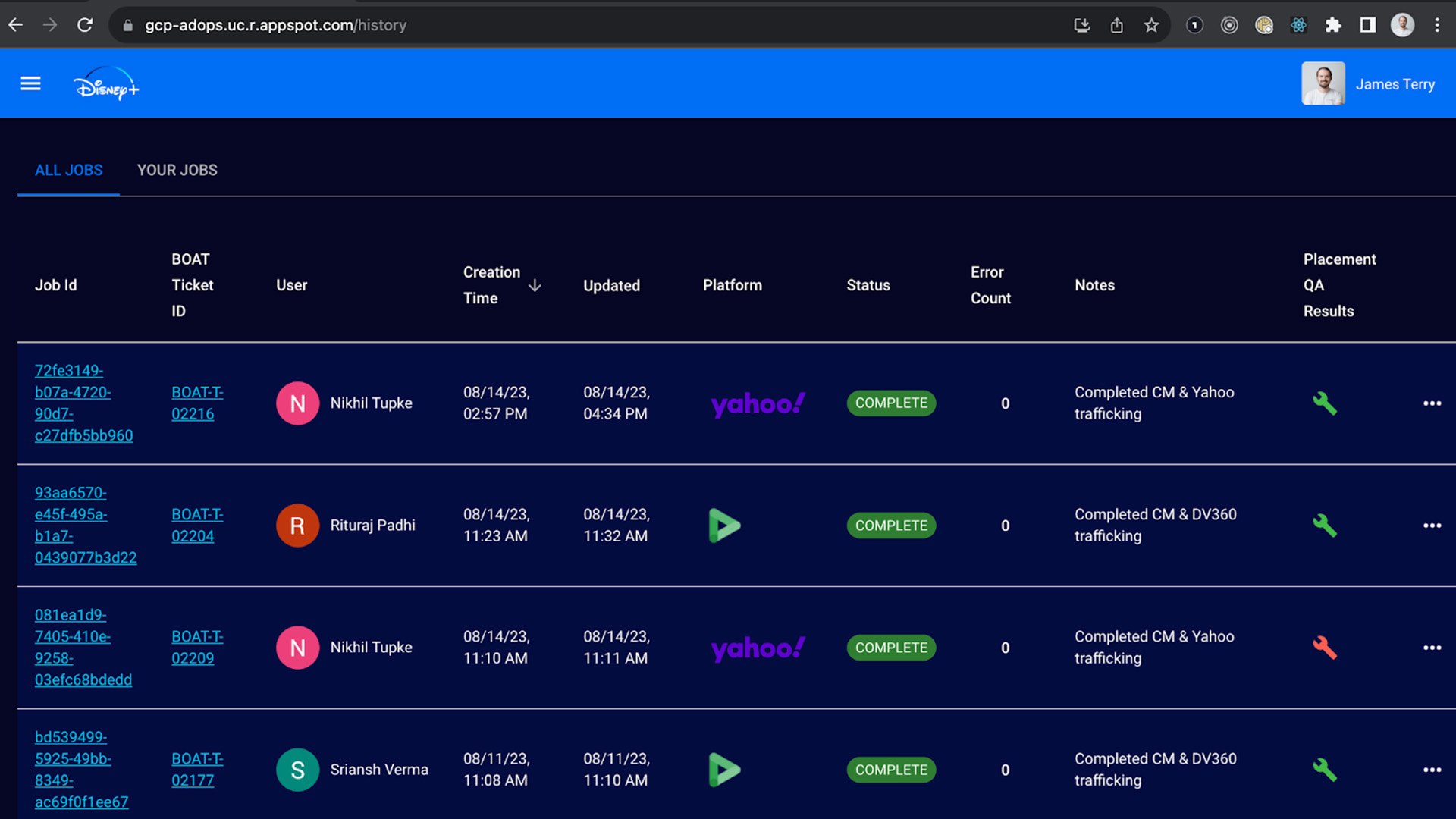 Disney online video platform interface