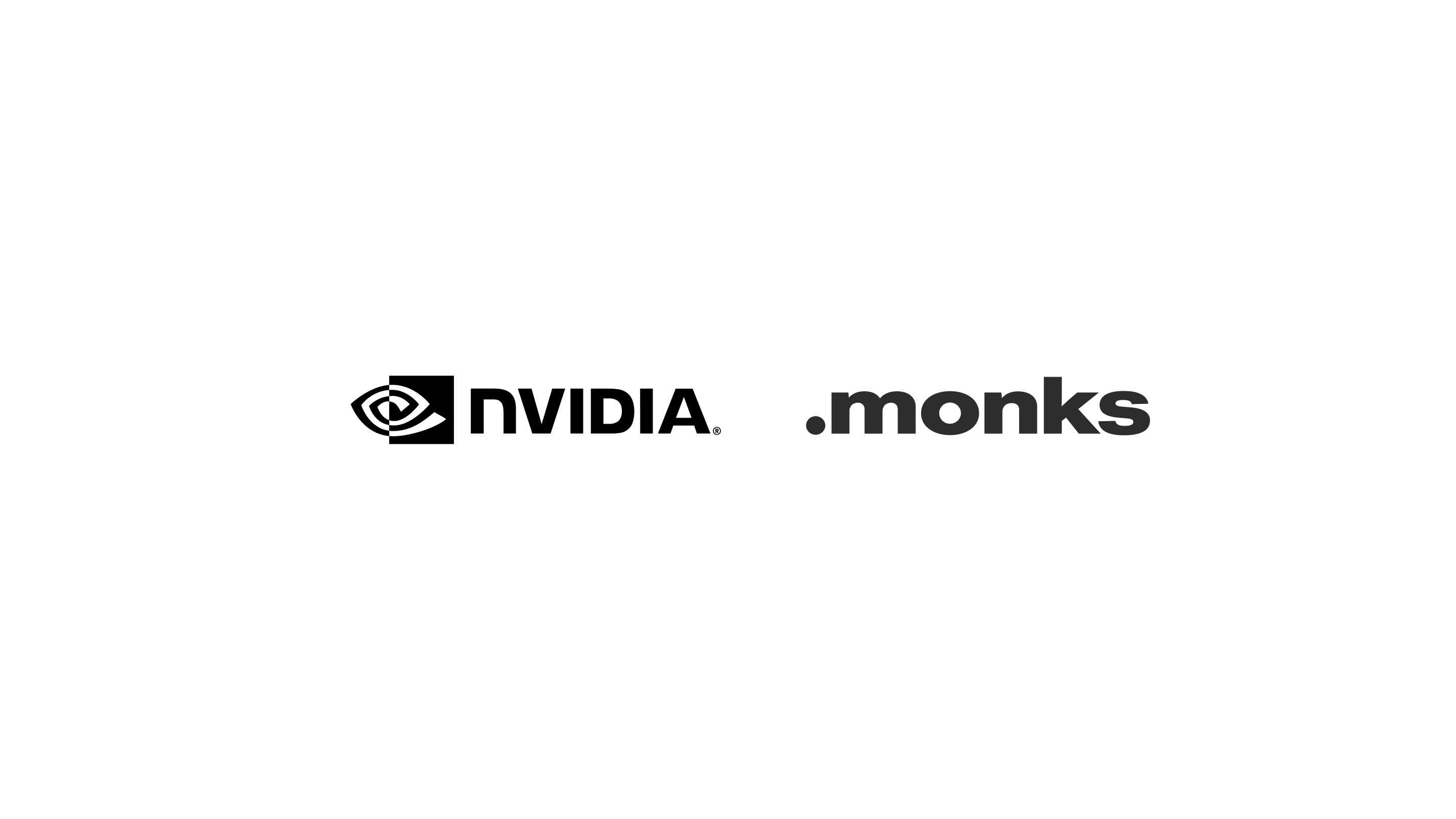 NVIDIA and Monks logo in black on a white background