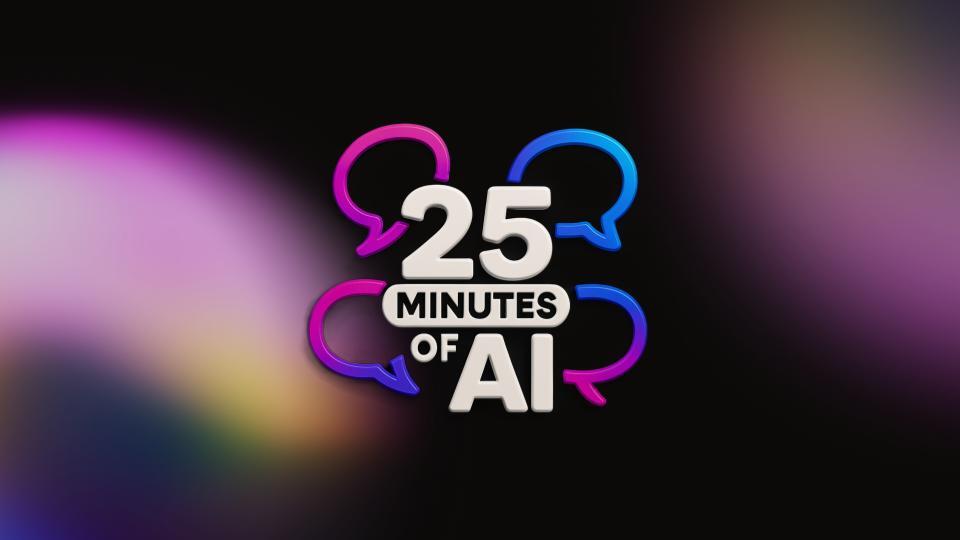 25 Minutes of AI logo with a colorful gradient background