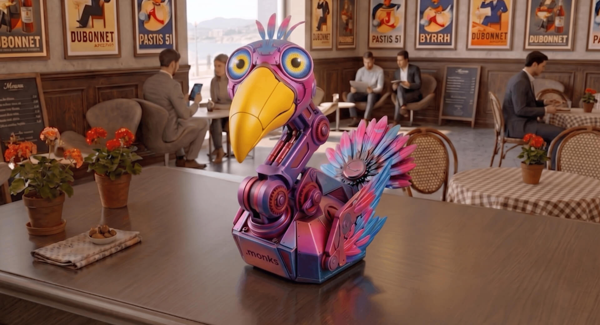 Nodo the Dodo, the pink and blue AI-powered robot bird by Monks premiering at Cannes 2026