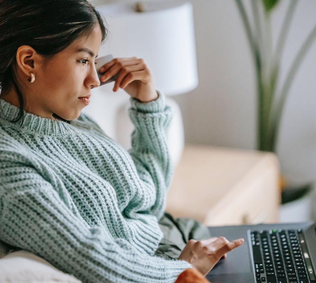 Woman buying online