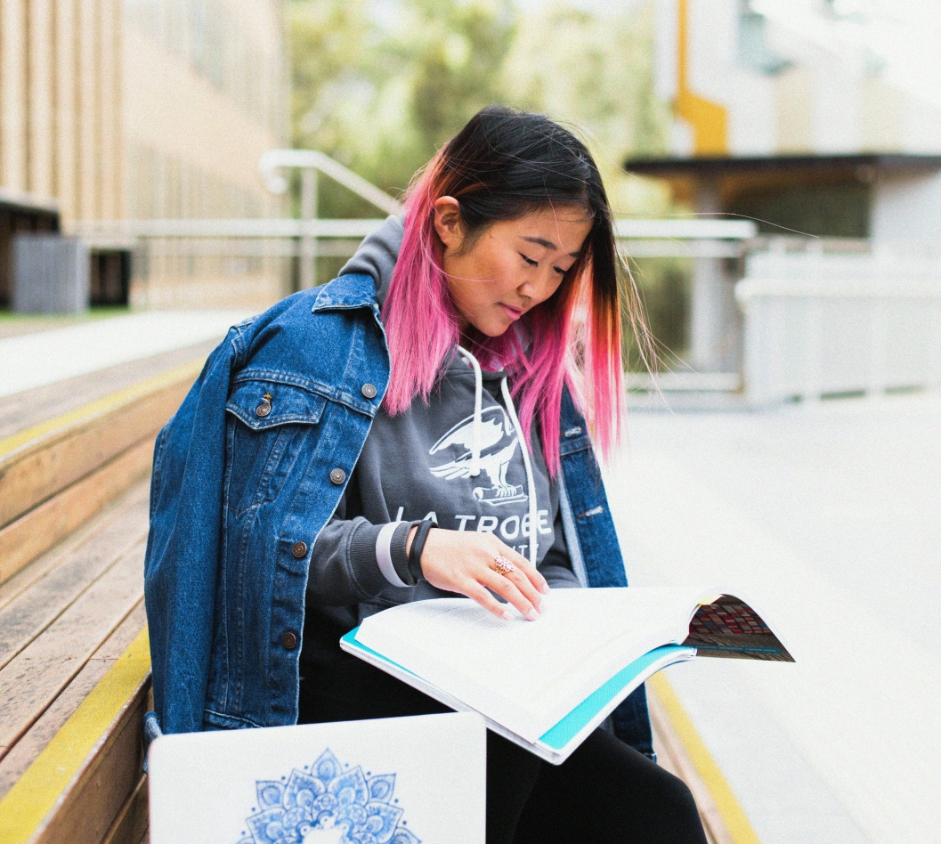 woman studying