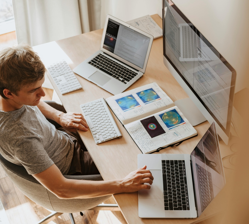 man working in a desk