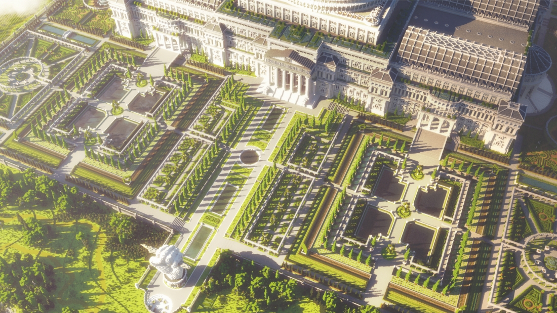 Birdseye view of the library showing the whole playing area