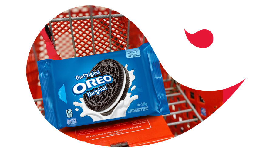Oreo package in a shopping cart