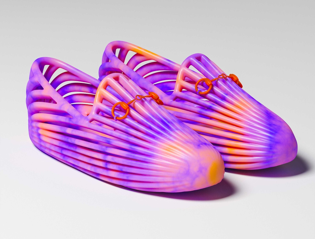 Pink outlandish looking gucci shoes