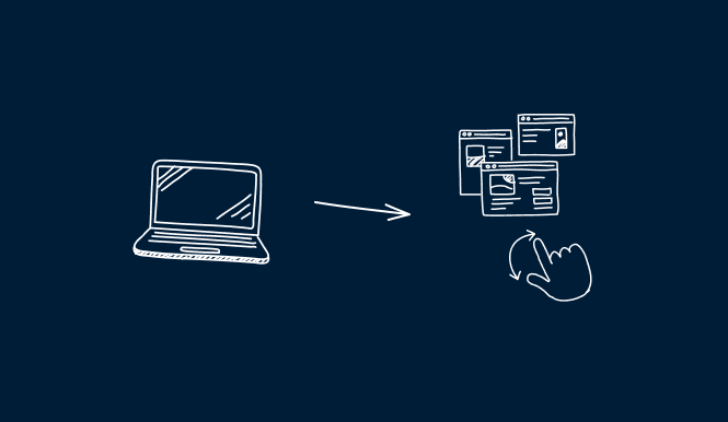 Stickers showing a computer purchase