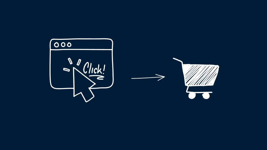 Stickers showing adding something to your online cart