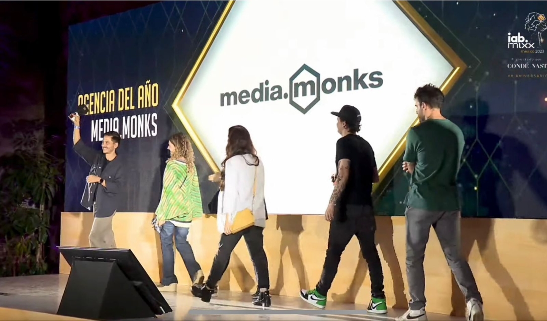 media.monks accepting an award