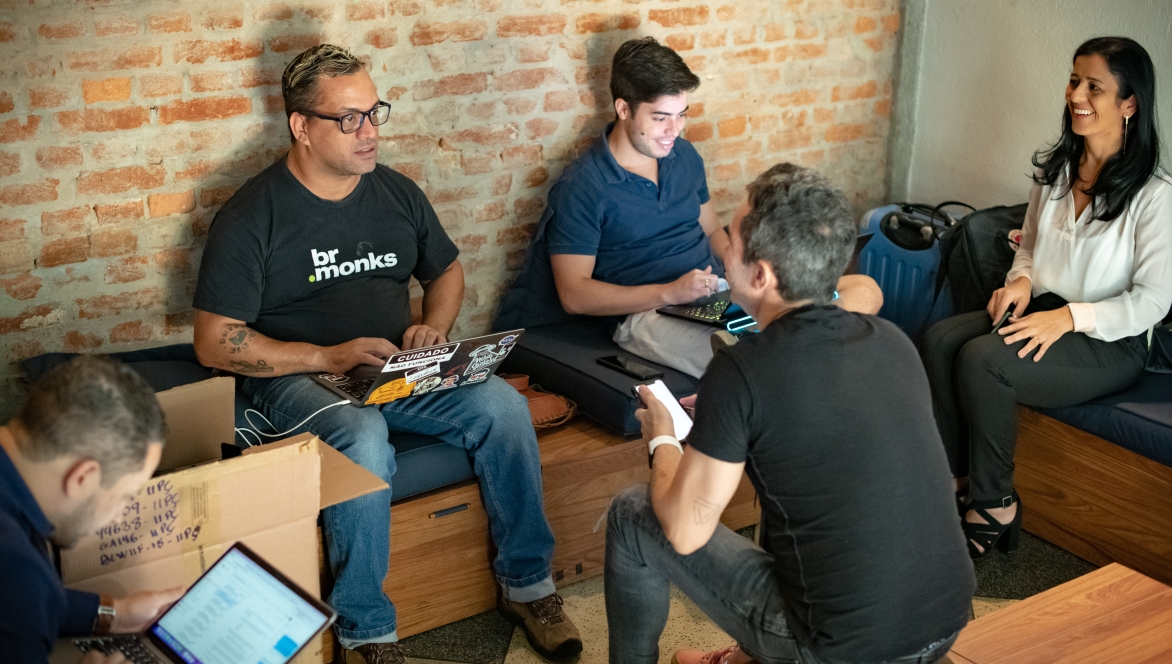 A group of media.monks employees working together
