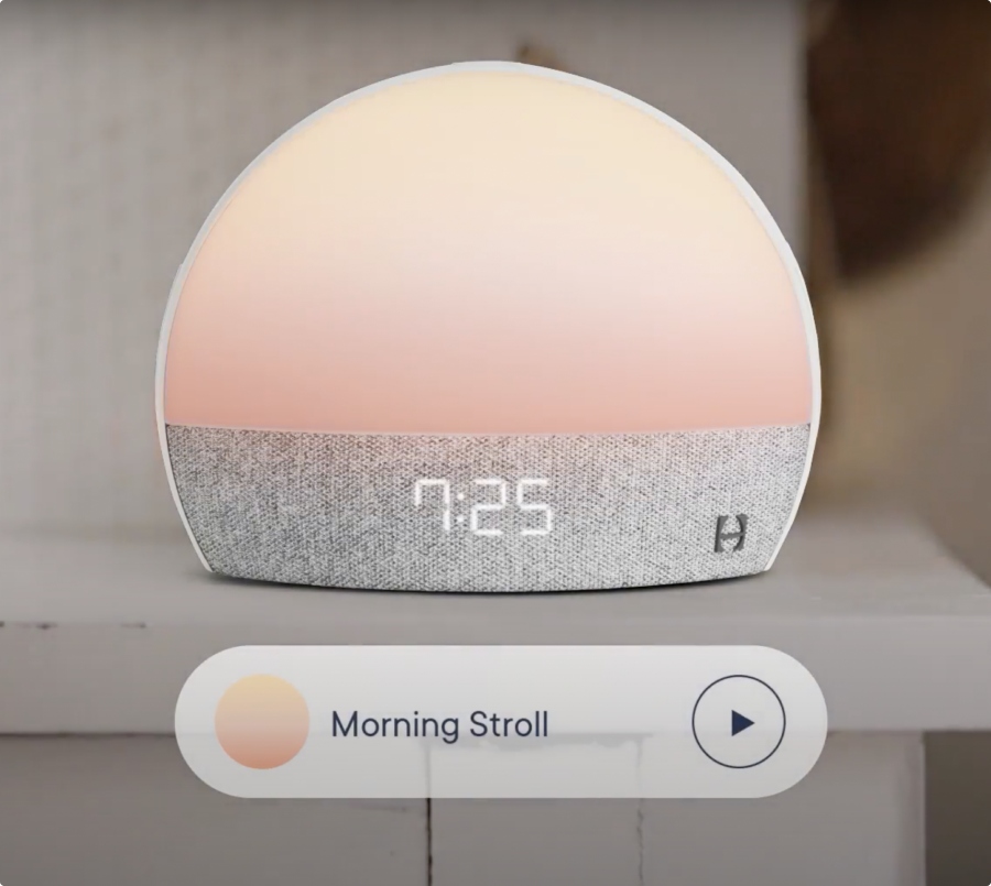 A hatch restore product on an end table 