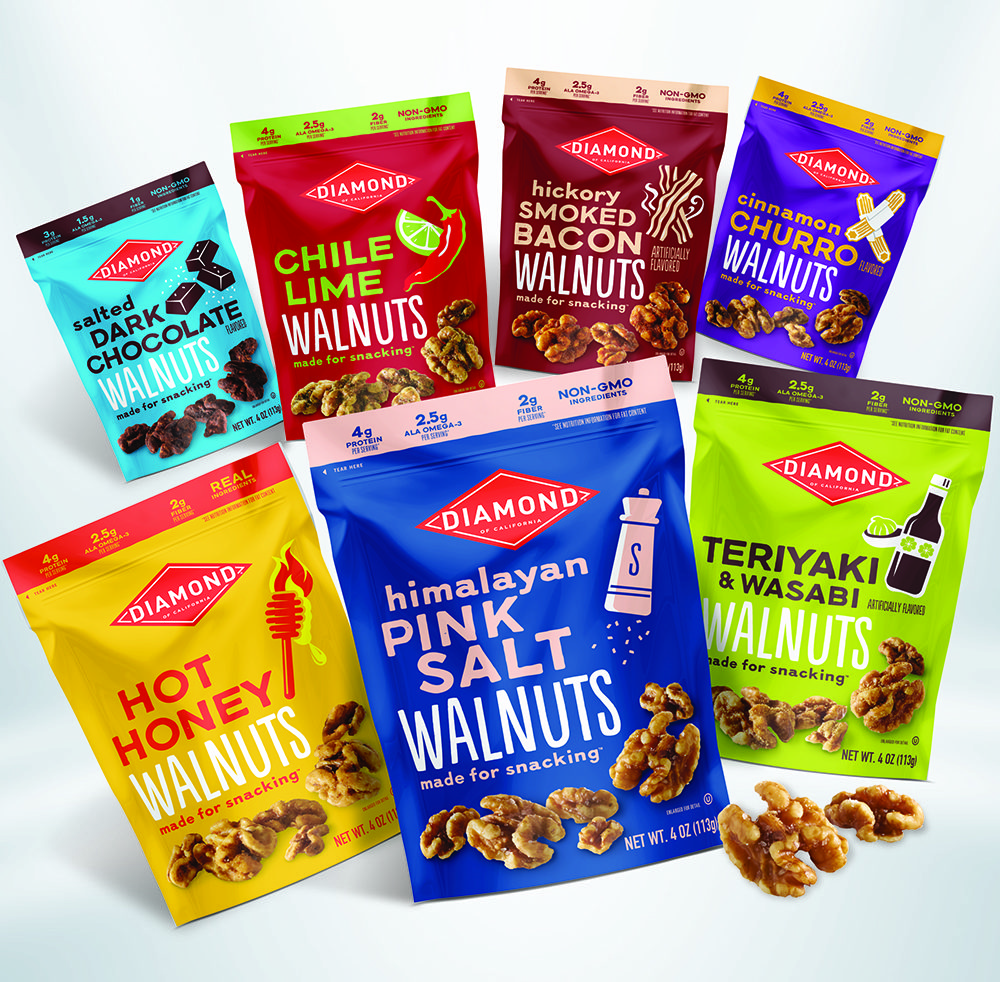 Different bags of Diamond Foods nuts