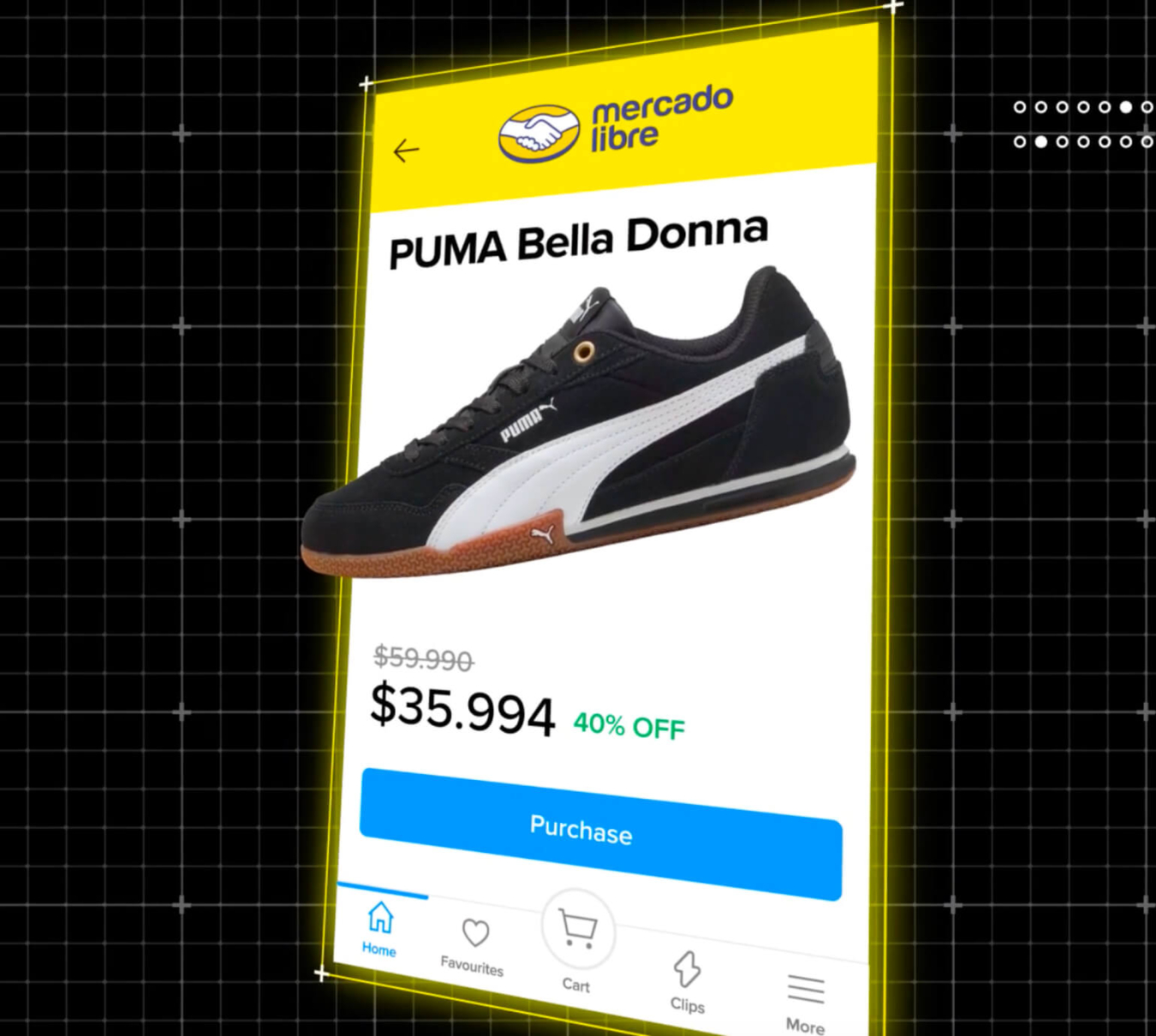 An online feature for the streamer's Puma sneakers with a special discount for viewers if they buy.
