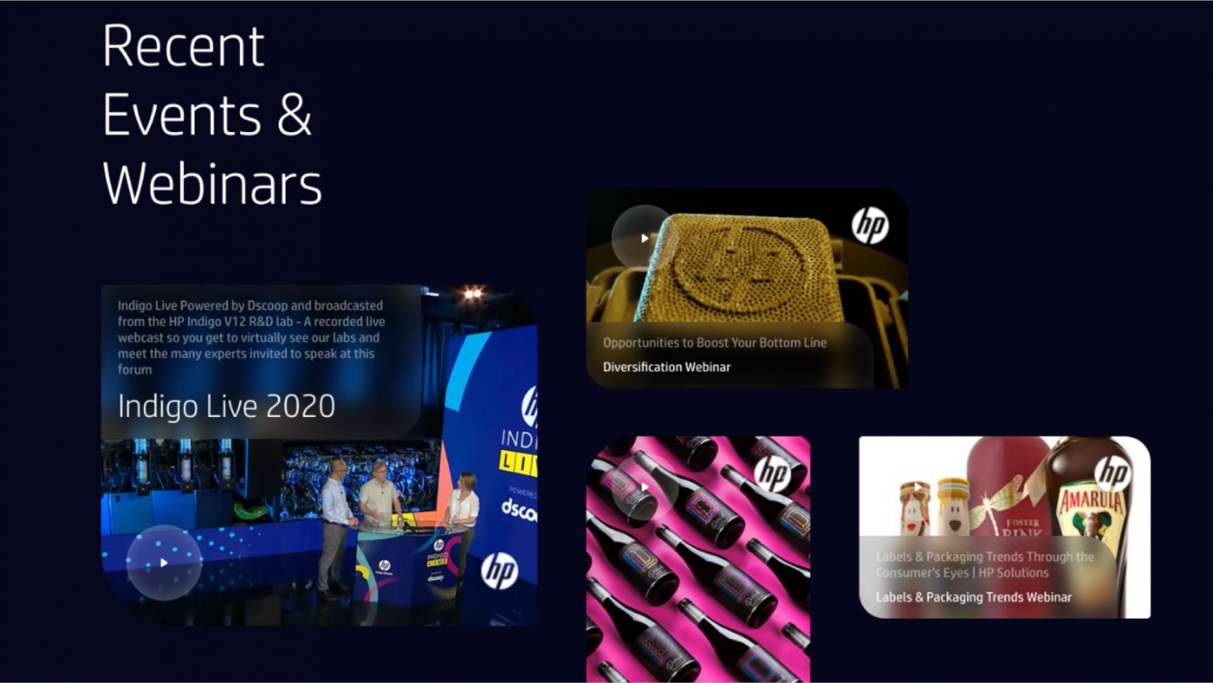 HP Possibility City website screenshot of recent events