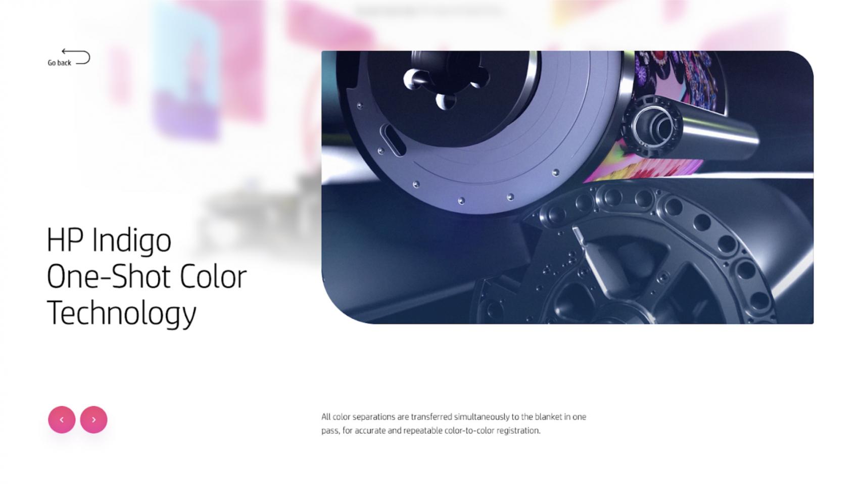 HP Possibility City website screenshot of closeup of printer