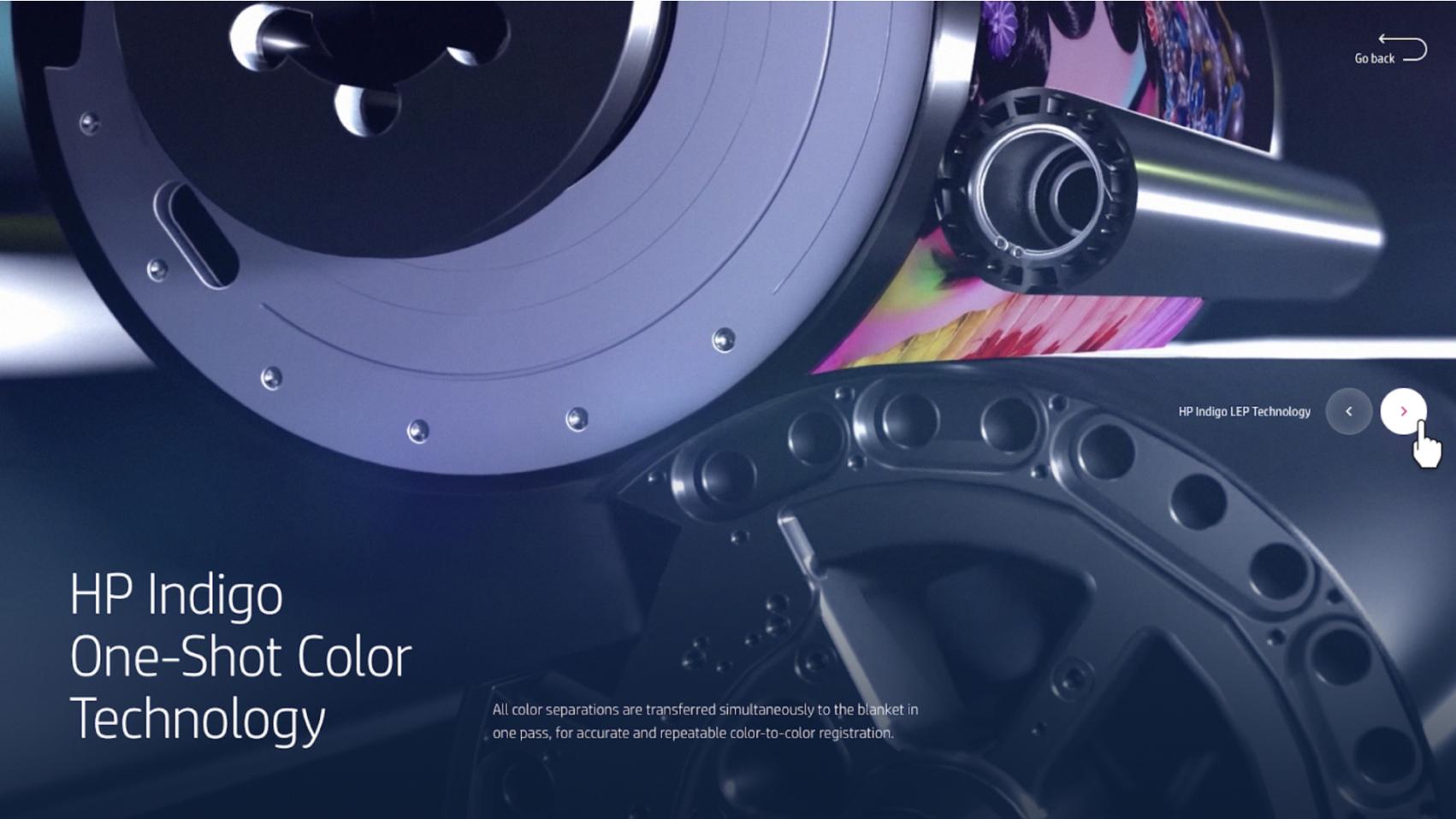 HP Possibility City website screenshot of closeup of printer