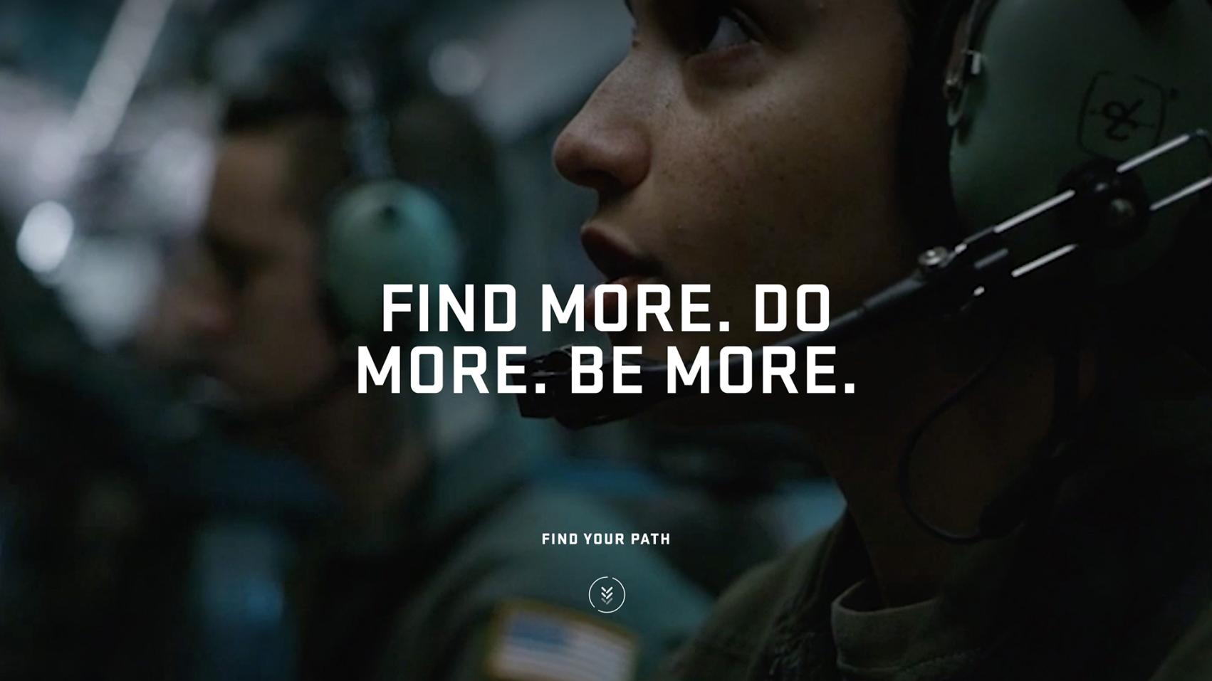 A person in the Airforce with headphones on 