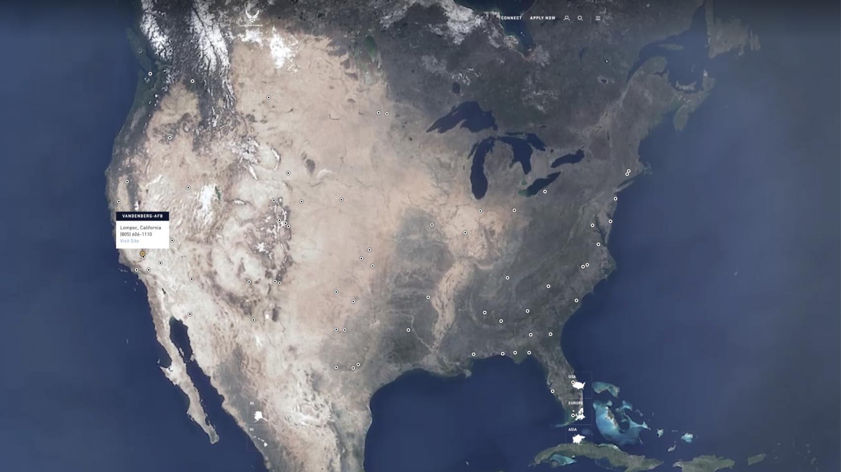 A picture of the U.S. from space