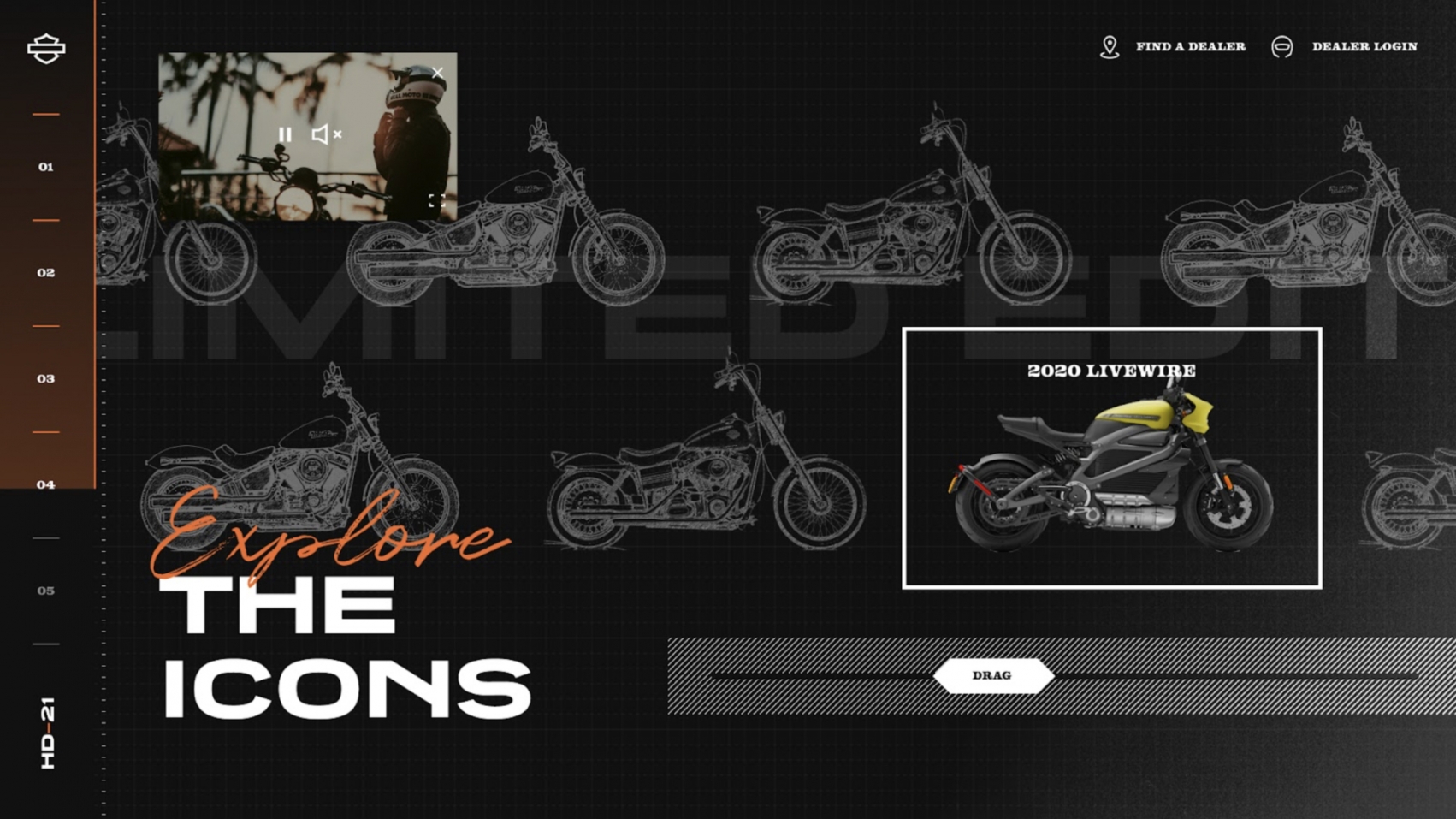 Explore the icons screen from the Harley Davidson platform
