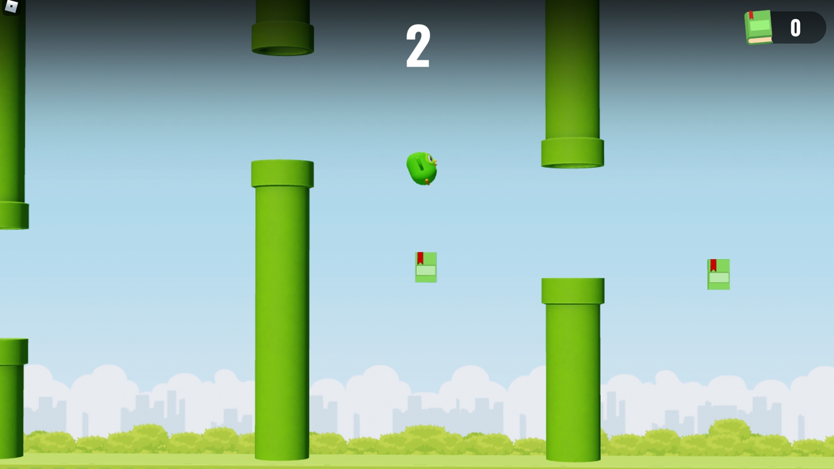 A game showing duo hoping through obstacles