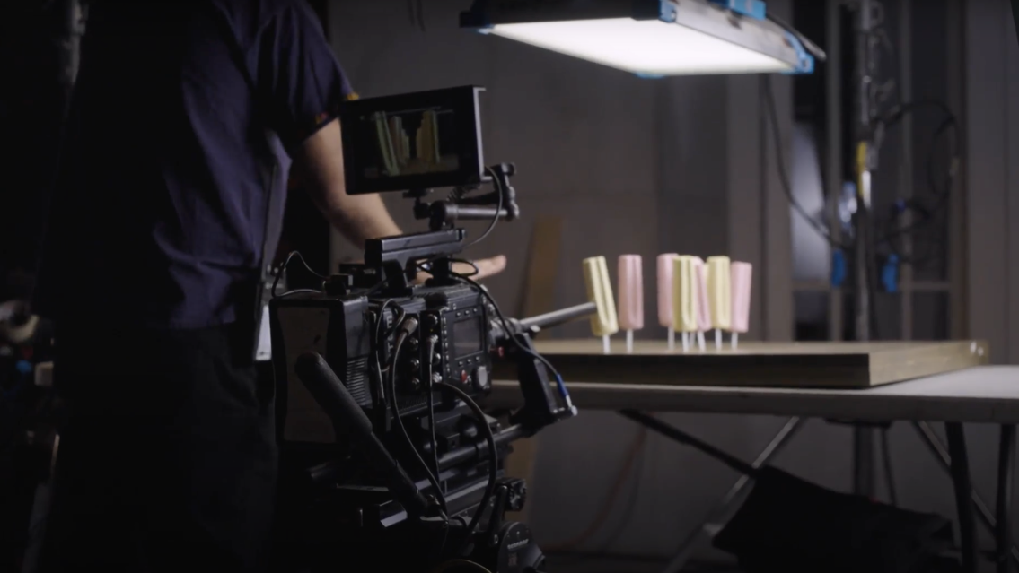 a light film set taking product photos of santa clara products