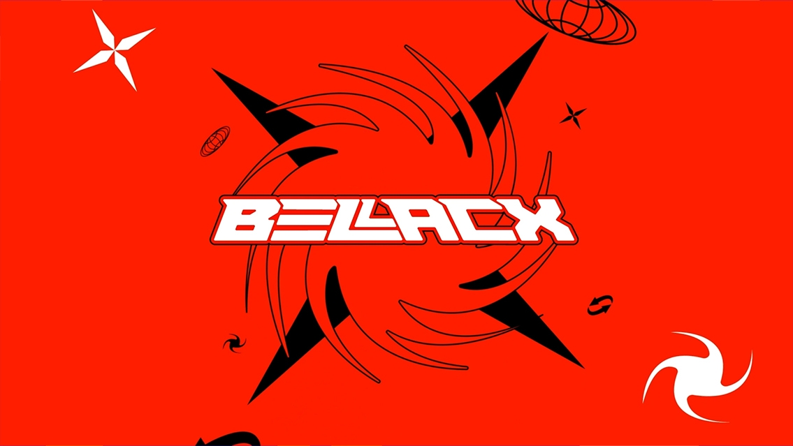 Image with a bright orange background. In the middle you see the copy 'Belack' in white illustrated letters.