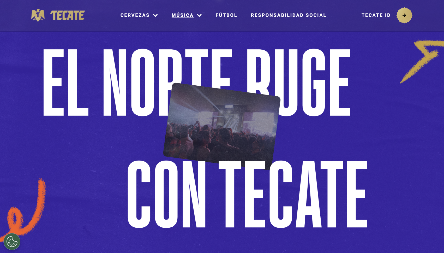 Tecate music sponsored event on their website