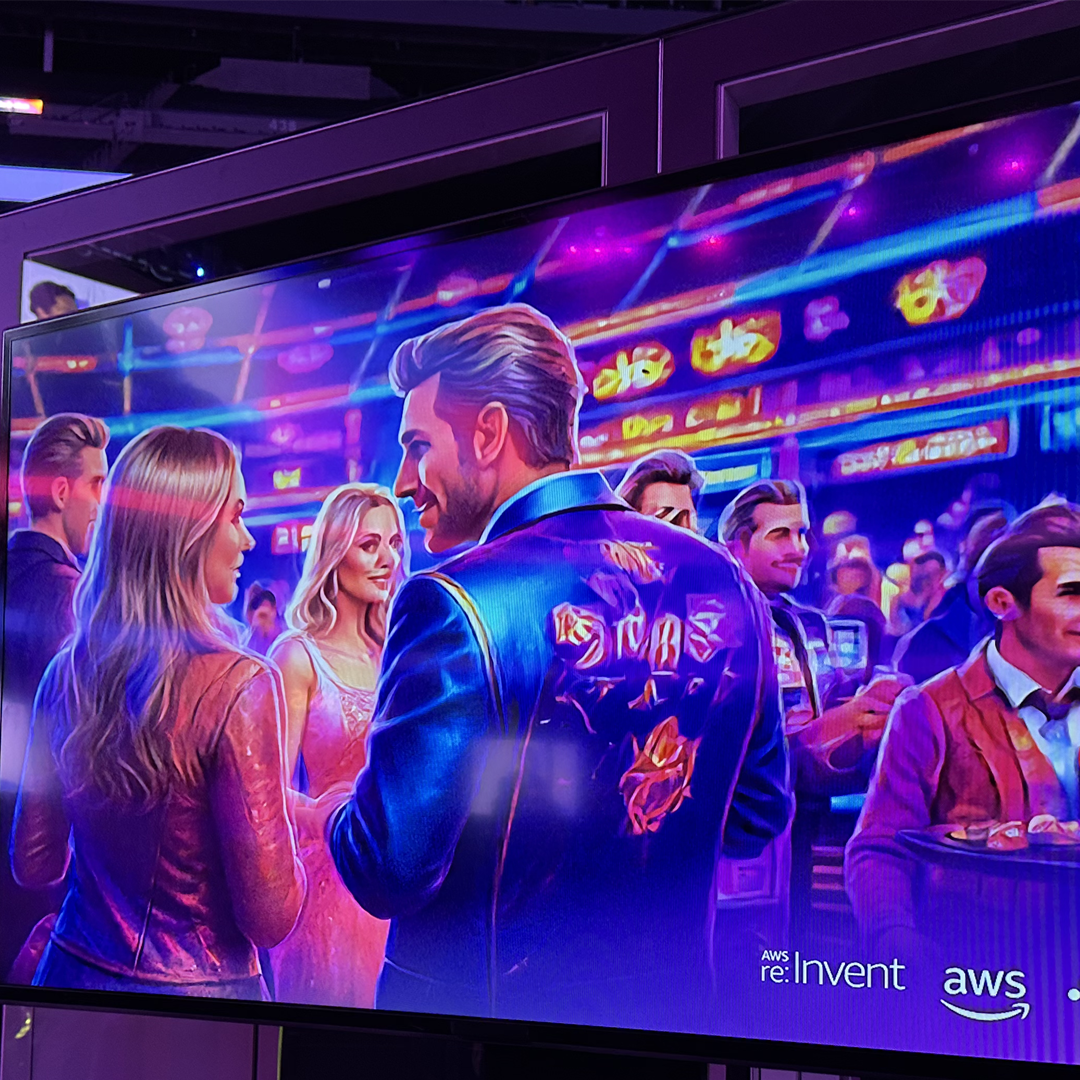 A gen ai monitor screen showing a cartoonish image