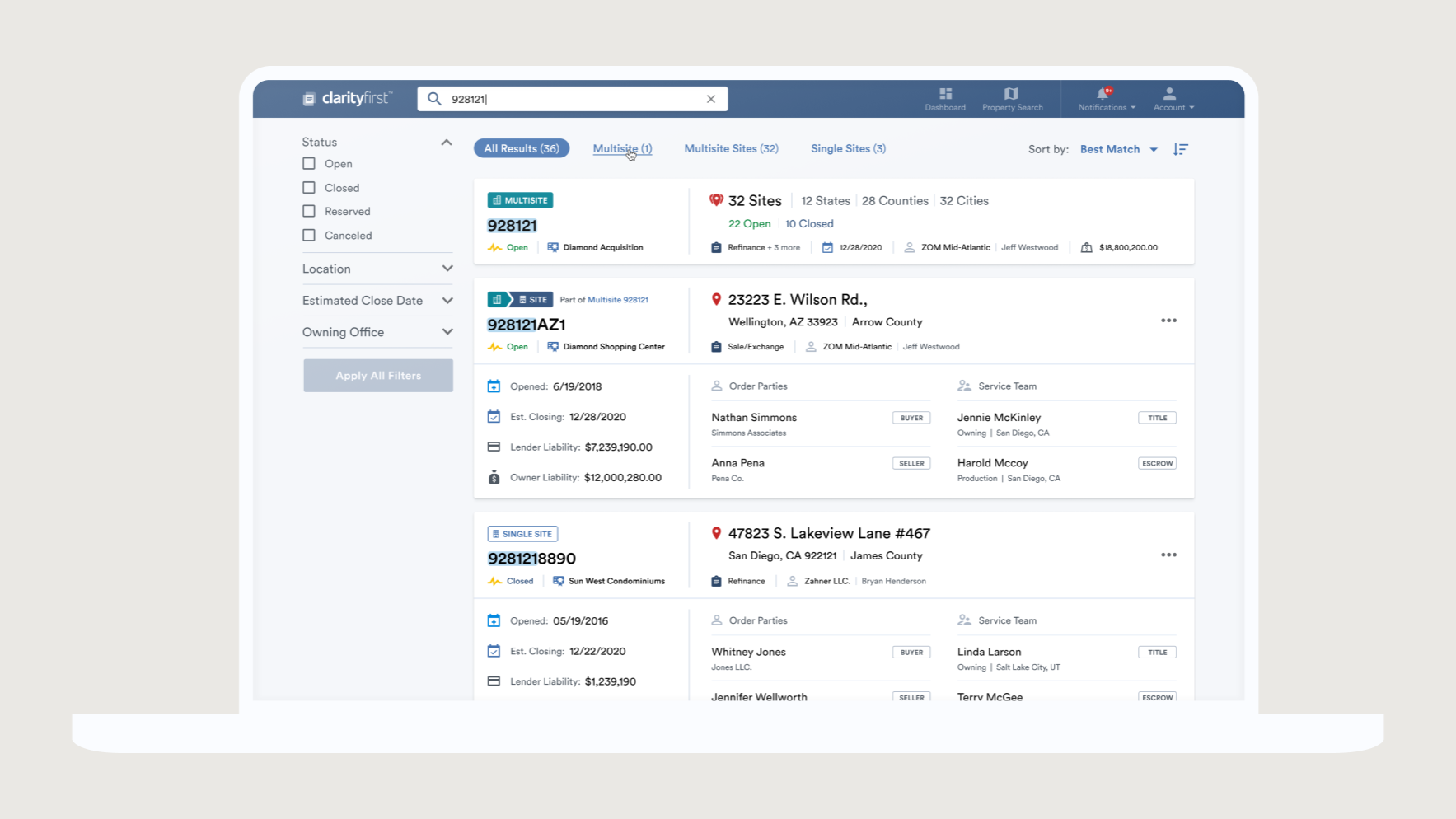 First American software running on a laptop