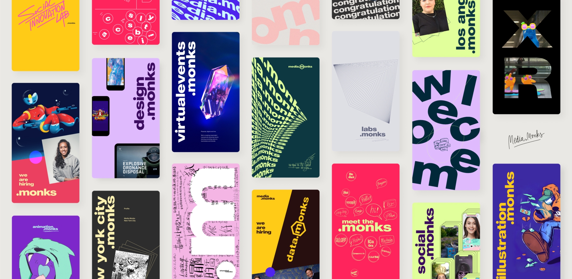 cards showing various colorful designs