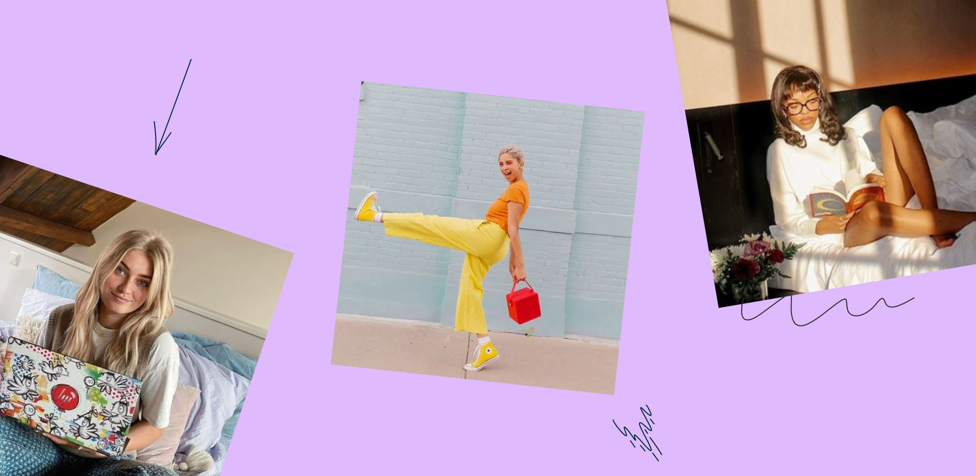 Influencers shopping and showing off their fashionable outfits