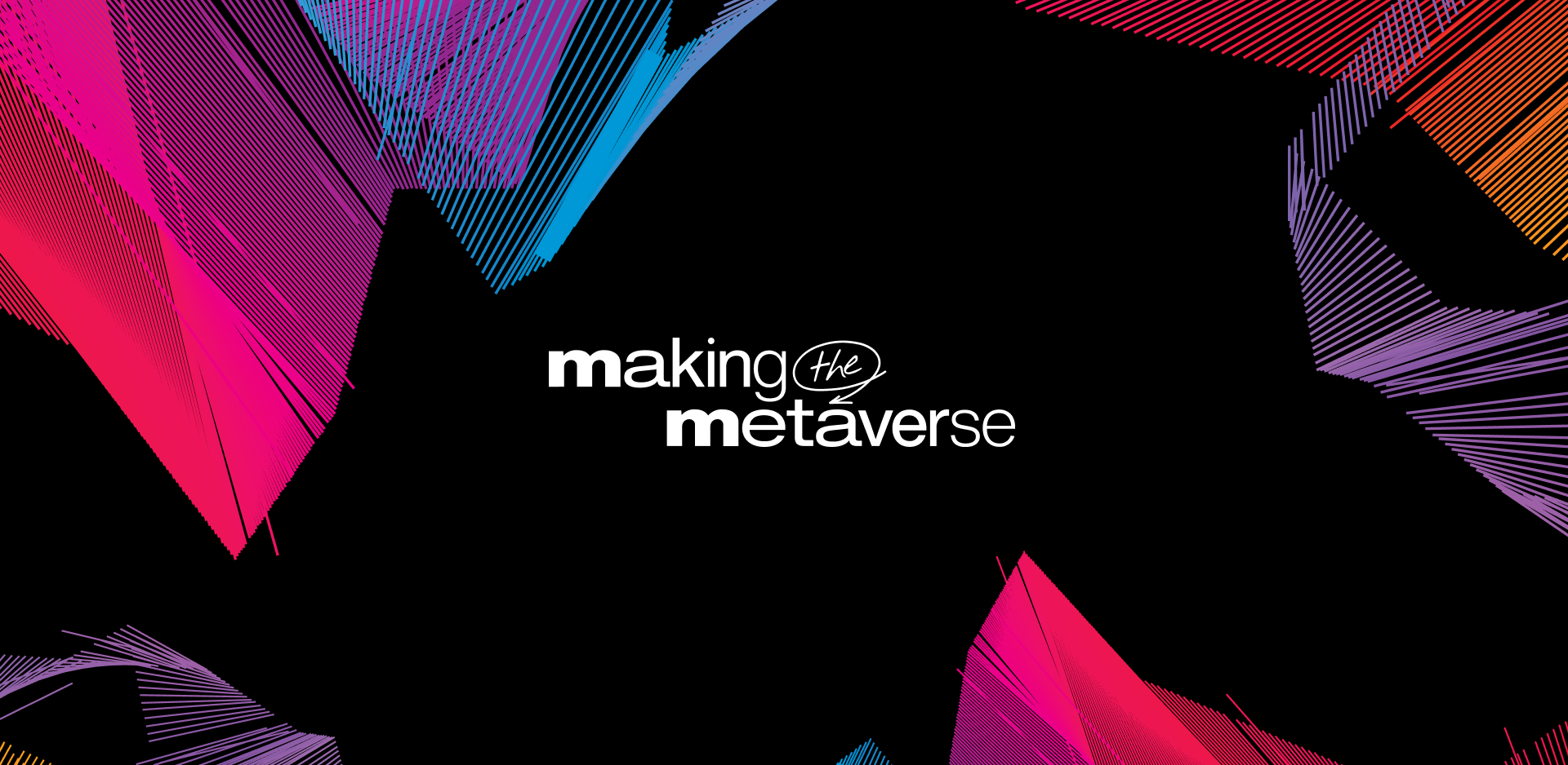 Making the metaverse with digital graphics surrounding the words