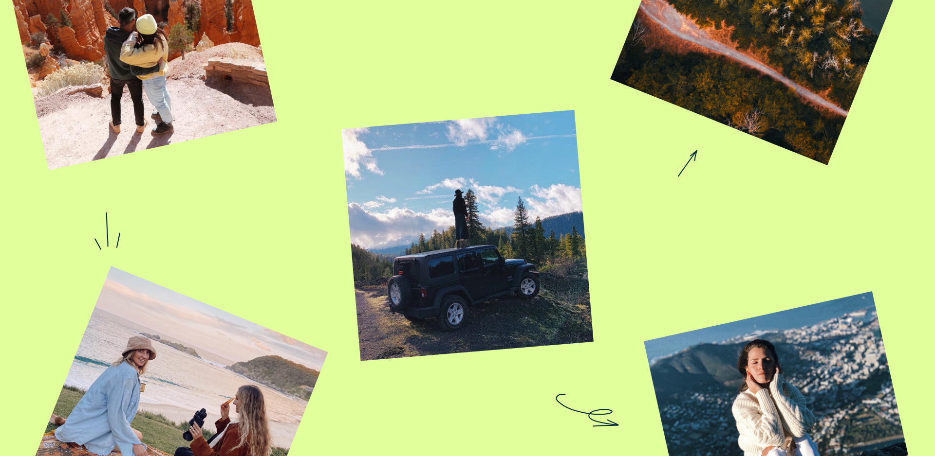 Collage of travel photos.