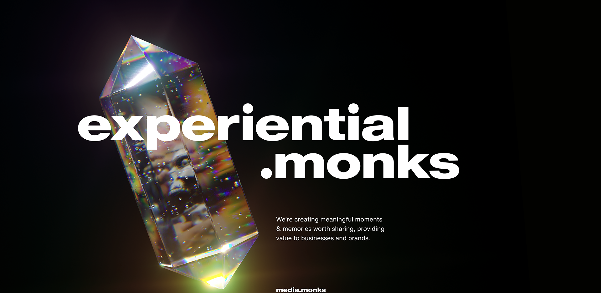 A crystal showing the experiential.monks in type