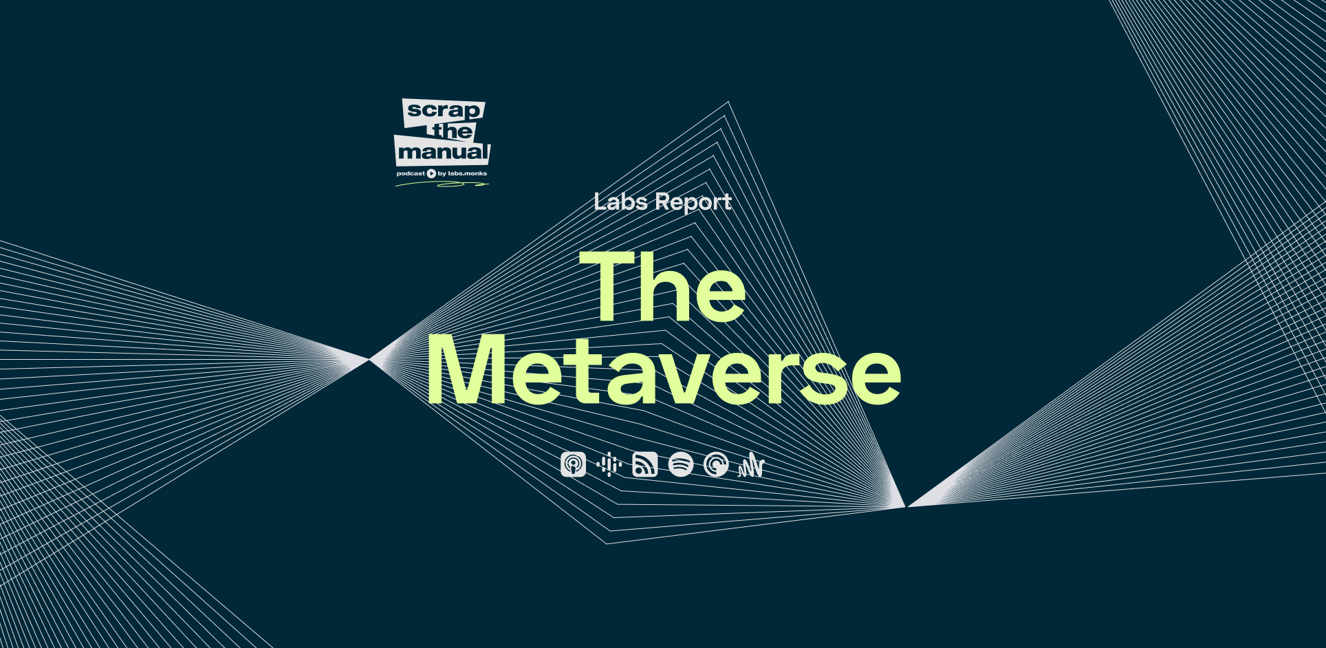 Text against a blue background that reads, "Metaverse"